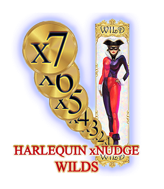 ฟีเจอร์พิเศษ Harlequin xNudge Wilds เกม Harlequin Carnival